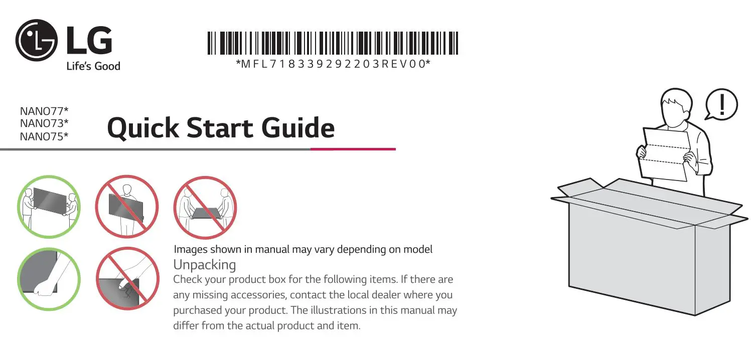 LG NANO77 55 Inch 4K HDR Smart ThinQ TV User Guide