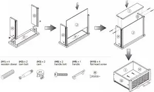 Assembling drawer starting with drawer sides