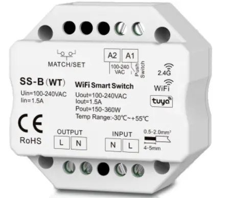 HOMECLOUD SK-SSB WiFi and RF Smart AC Switch - Figure 1