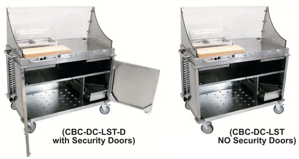 Cadco CBC DC L6 Large Mobile Demo Sampling Cart