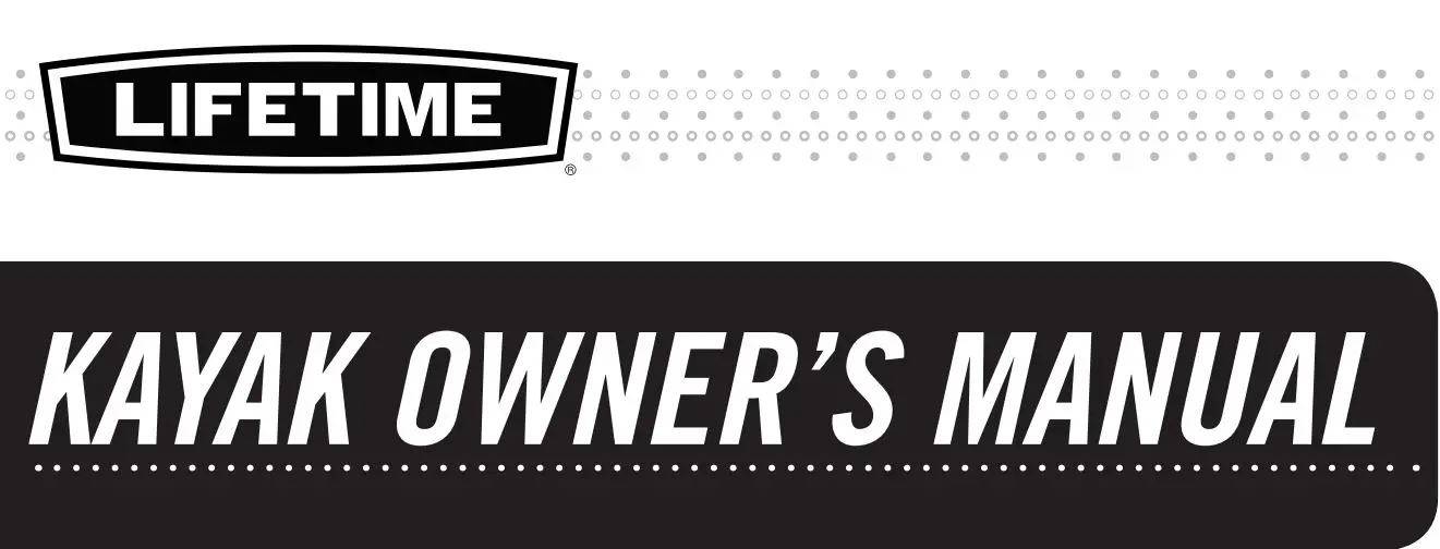 LIFETIME KAYAK Owner's Manual