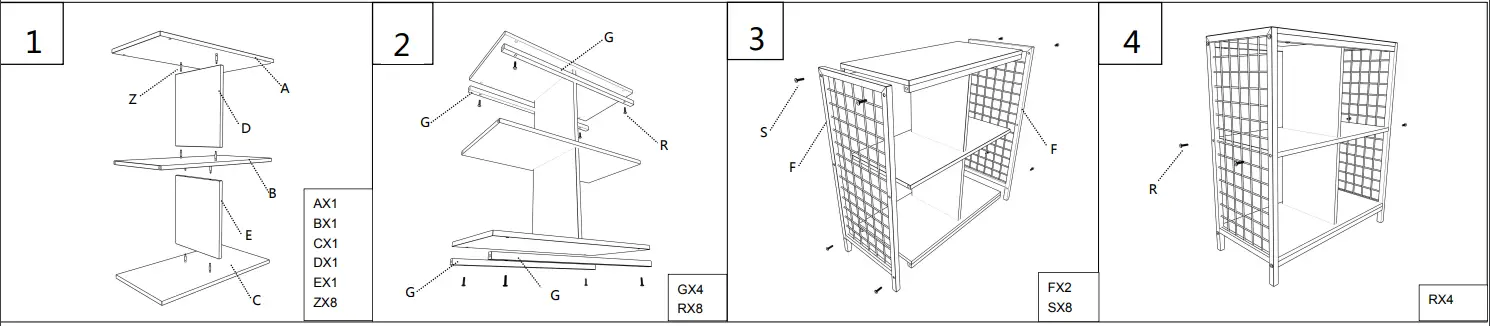 Tidoin FUG-YDW9-345 Brown Rectangular 3-Shelves Accent Bookcase - fig 2