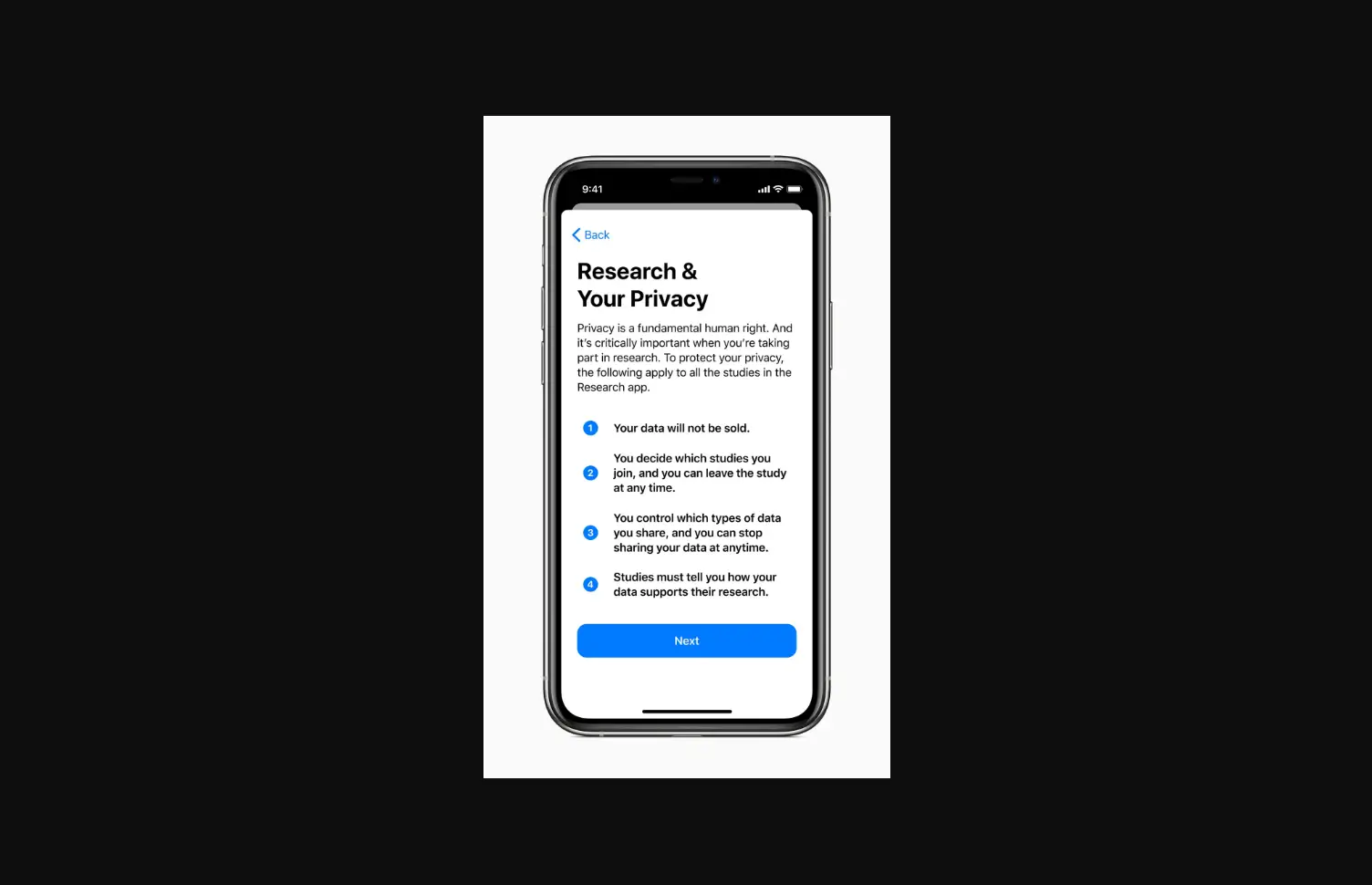 Apple Research App & Privacy