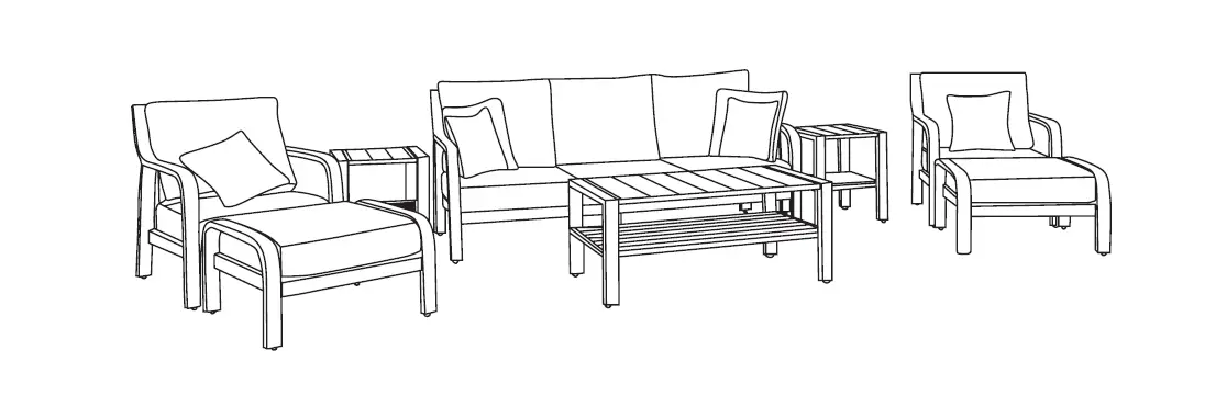 Atleisure Frn-310390 Catalina 8pc Cushioned Seating Set Instruction Manual Atleisure Frn-310390 Catalina 8pc Cushioned Seating Set Instruction Manual