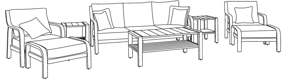 atleisure FRN-310390 Catalina 8PC Cushioned Seating Set product