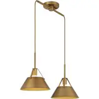 Meridian Lite Trends M100107nb Vintage 2 Light 29 Inch Natural Brass Linear Chandelier Ceiling Light Instruction Manual