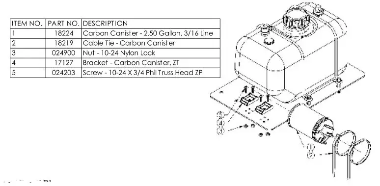 Swisher Commercial Pro Country Cut Trail Cutter - CARBON CANISTER ASSEMBLY
