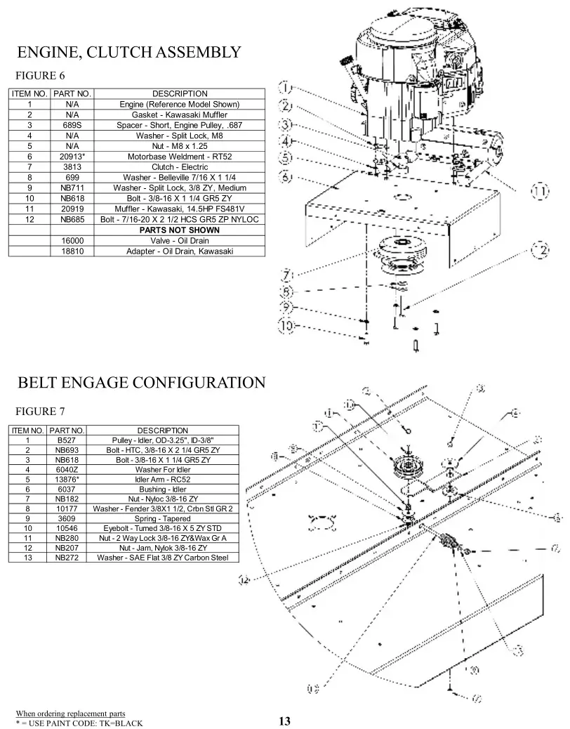 Swisher Commercial Pro Country Cut Trail Cutter - ENGINE, CLUTCH ASSEMBLY & BELT ENGAGE CONFIGURATION