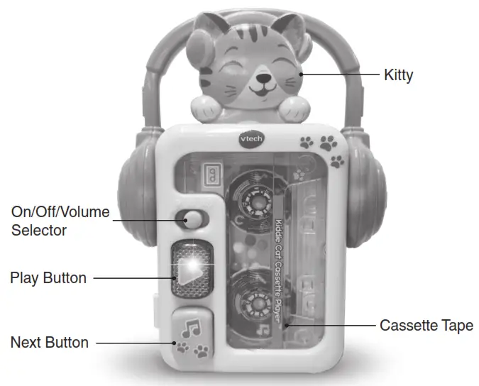 VTech 561000 Kiddie Cat Cassette Player - Overview