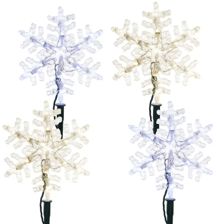 GE 72234 LED 52L 4PCS 9 Inch Snowflake Pathway Marker Light Set