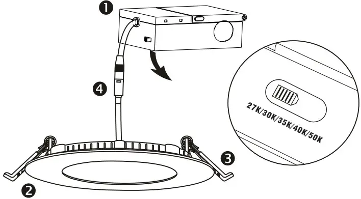 Maxxima MRL S40905 4 Inch and 6 Inch Round 5CCT Slim LED Flat Panel - Parts List