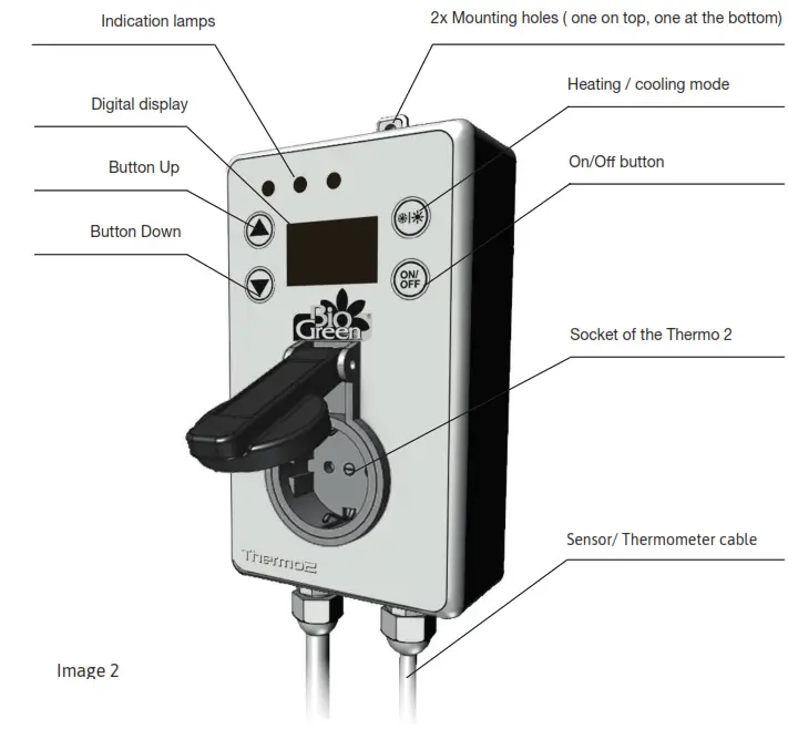 BioGreen PALMA 2.0 Palma Basic Electric Fan Heater - Thermo component parts