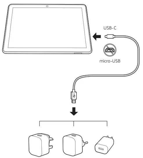 Amazon AWS FireHD10 Gen11 Tablet - Charging your tablet