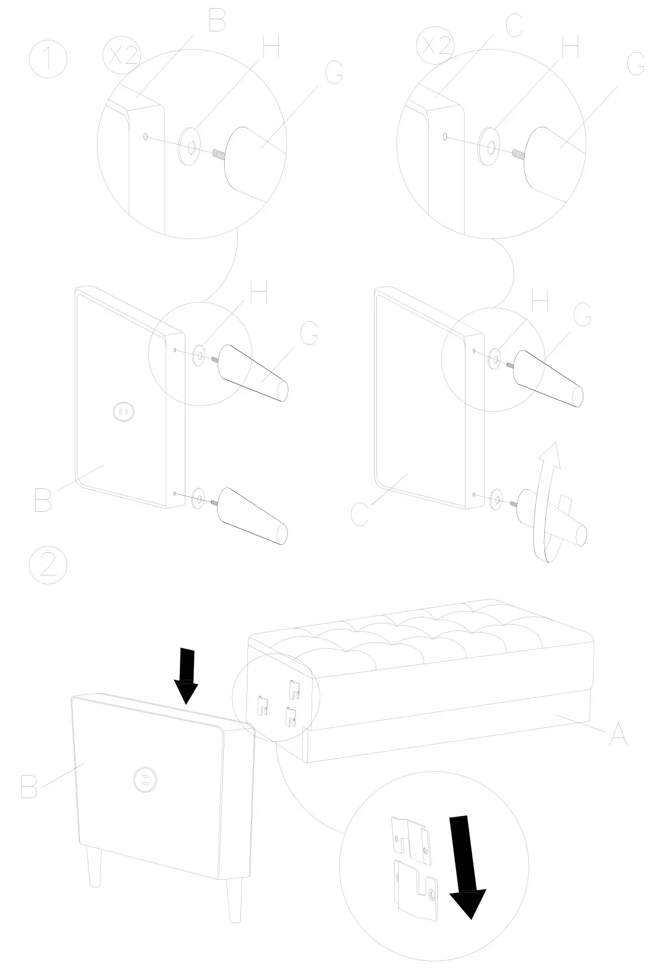 ASHLEY 5460435 Room Darlow Loveseat - Figure 1-2