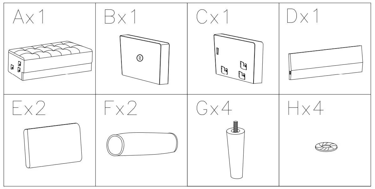 ASHLEY 5460435 Room Darlow Loveseat - parts list