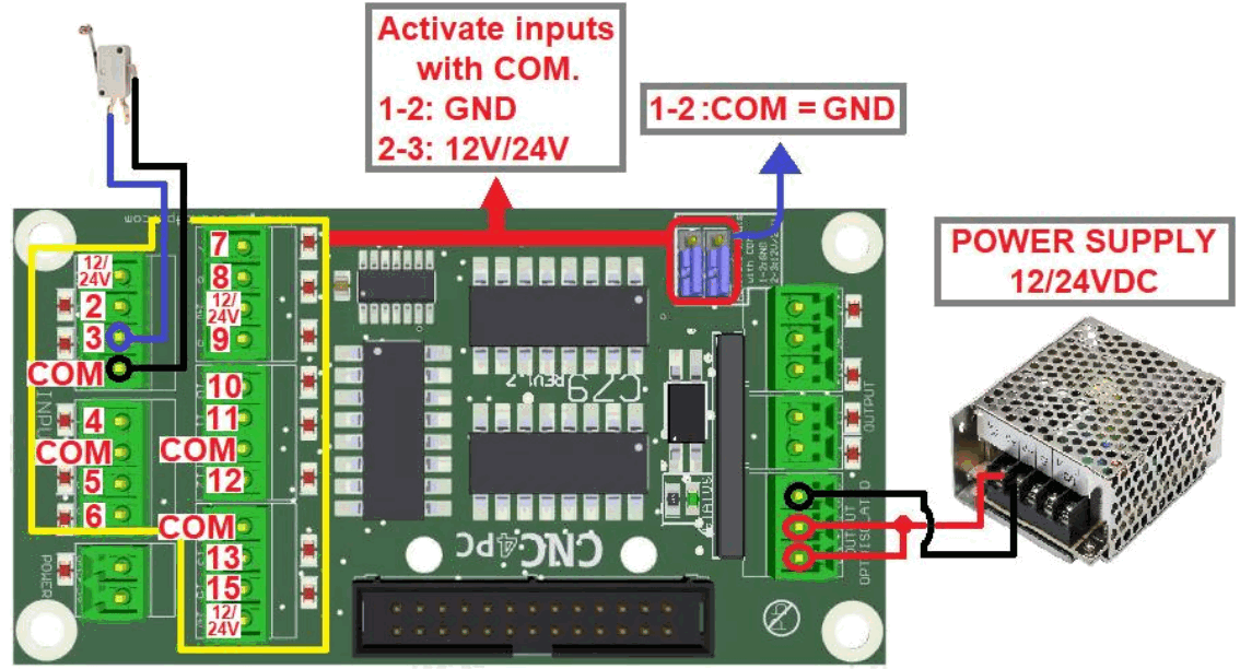 CNC4PC C79 Open Collector Expansion Board - CONFIGURATION JUMPERS