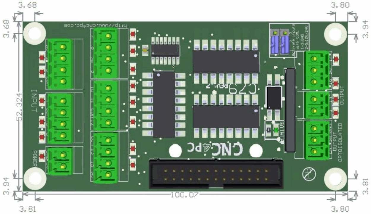 CNC4PC C79 Open Collector Expansion Board - DIMENSIONS