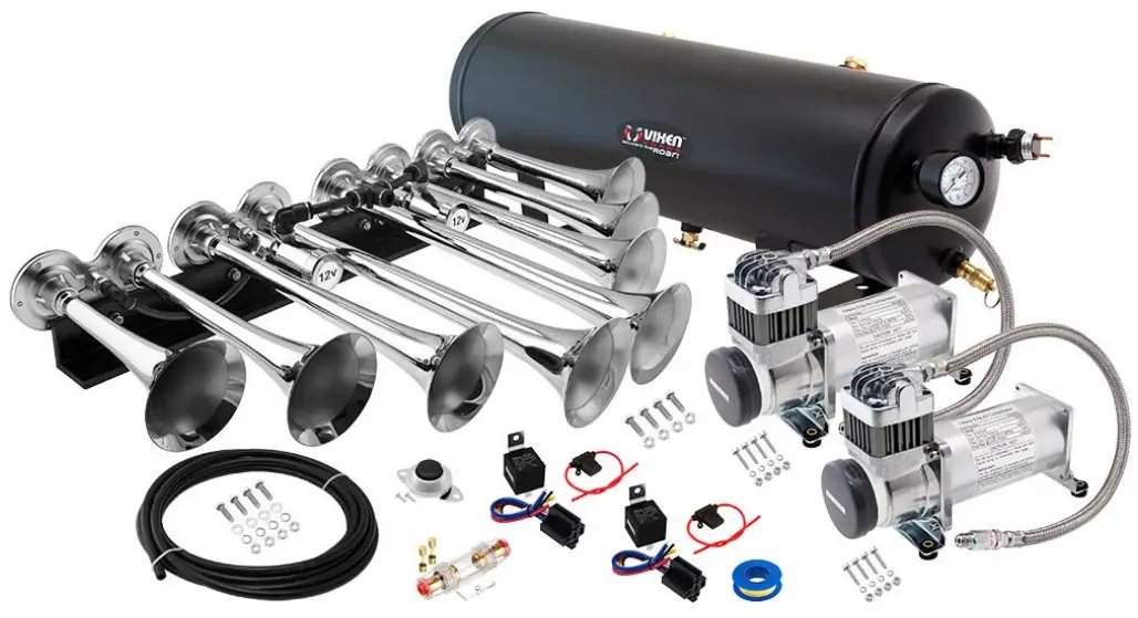 VIXEN HORNS VXO8330DP 8124XC Octopod Octo Trumpet Train Air Horn Chrome Plated -