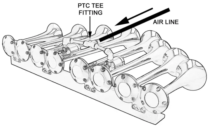 VIXEN HORNS VXO8330DP 8124XC Octopod Octo Trumpet Train Air Horn Chrome Plated - AIR LINE INSTALLATION