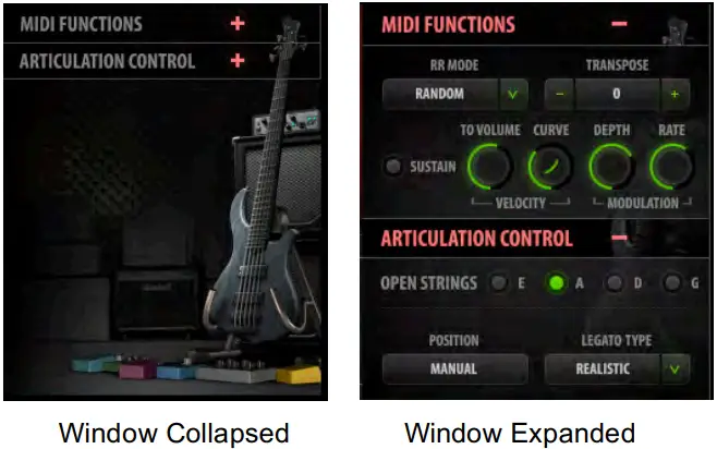 WAVES Bass Slapper Sample-Based Virtual Instrument - Articulation Section