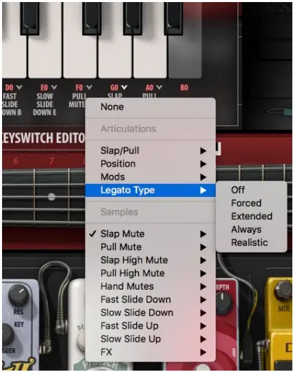 WAVES Bass Slapper Sample-Based Virtual Instrument - Keyswitch Editor 2