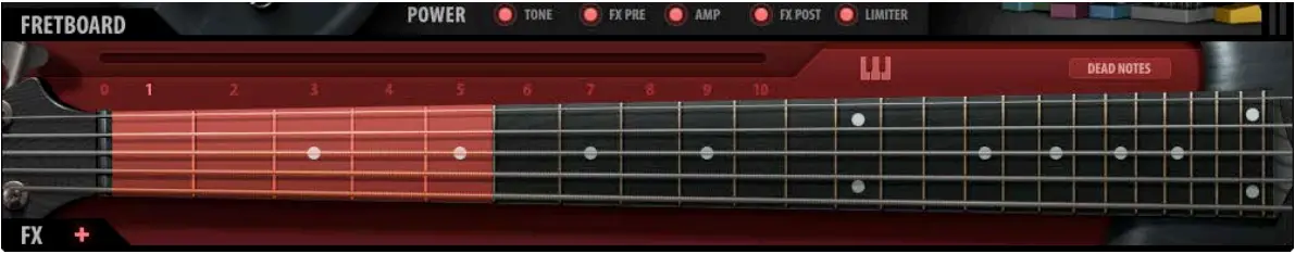 WAVES Bass Slapper Sample-Based Virtual Instrument - Position Controls