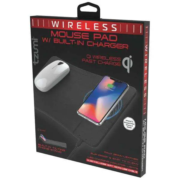tzumi wireless charging mouse pad and rechargeable mouse