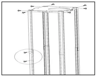 Hoover HDSVI985B 90cm Island Cooker Hood User Manual - Fix the angle bars to the hanging plate, using the 8 x M5 screws
