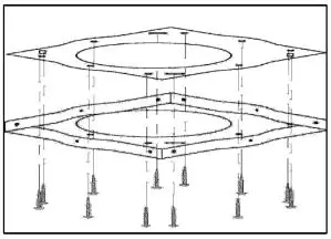 Hoover HDSVI985B 90cm Island Cooker Hood User Manual - Position the hanging plate on the ceiling and then mark the position of the screw holes