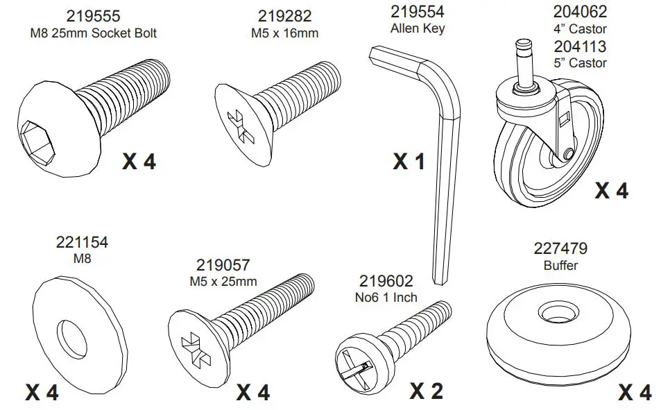 Numatic SM-1705 Cleaning Trolley Installation Guide - Screw