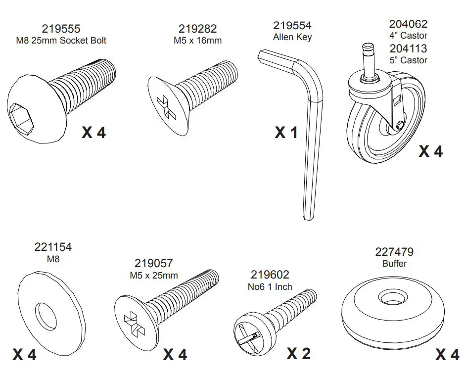 Numatic SM-1705 Cleaning Trolley Installation Guide - Screw