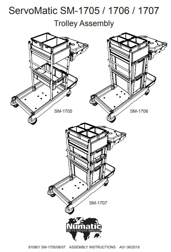 Numatic SM-1705 Cleaning Trolley Installation Guide