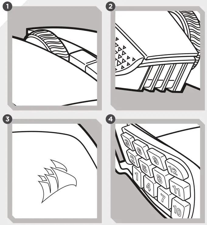 SCIMITAR RGB Corsair Gaming Mouse - 4 Zone RGB Lighting 2