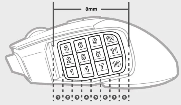 SCIMITAR RGB Corsair Gaming Mouse - Adjusting the Key Slider