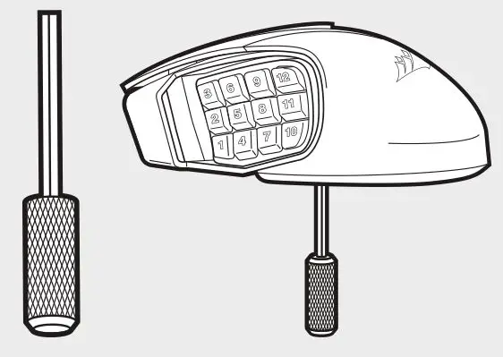 SCIMITAR RGB Corsair Gaming Mouse - Locking or unlocking the Key Slider