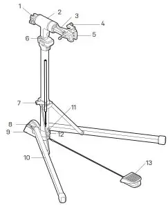 TOPEAK TW030 PrepStand eUP Workstand for Electric Bike - PARTS DESCRIPTION