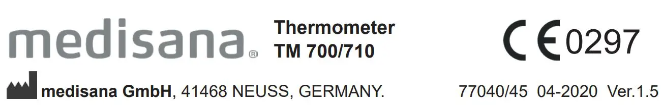 medisana TM 700 Thermometer Instruction Manual