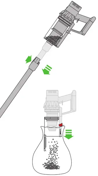 dyson Vacuum Cleaner - Emptying clear the bin 1