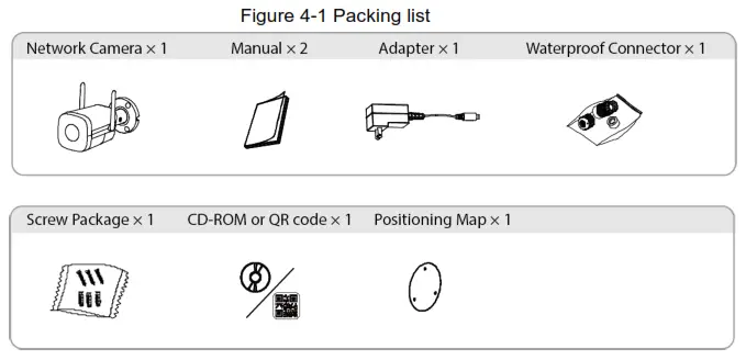 dahua DH IPC WFX2 Bullet Network Camera- Packing list