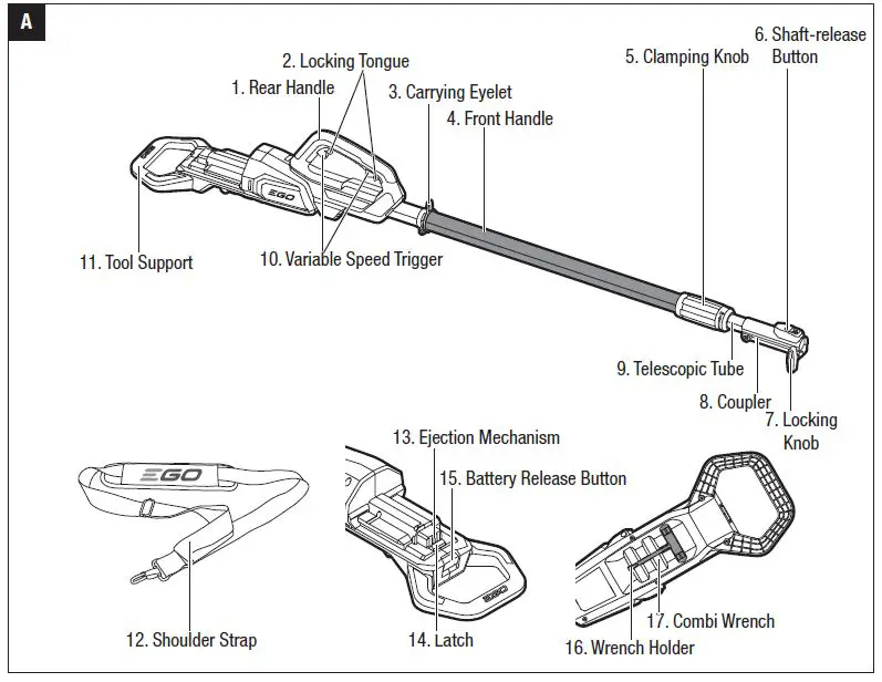 EGO PPX1000 56 Volt Lithium Ion Telescopic Power Pole FIG-1