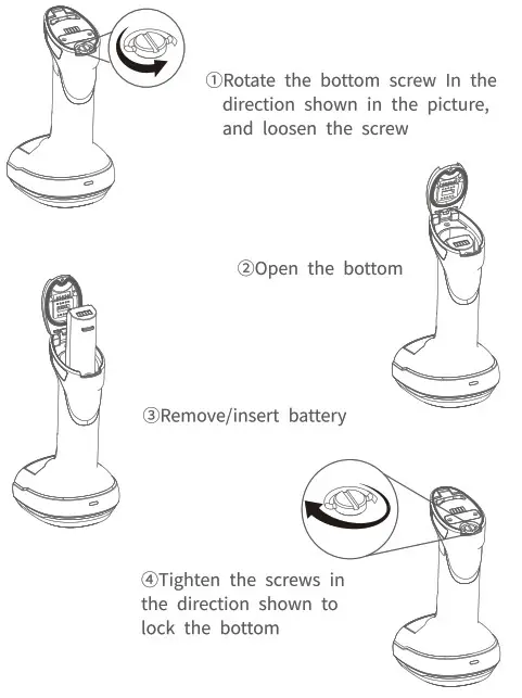 WINSON ST 70 Industrial Wireless Barcode Scanner - Battery Instal And Remove