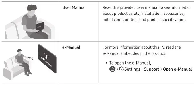 SAMSUNG The Serif 55 inch Class HDR 4K UHD Smart QLED TV - Before Reading This User Manual