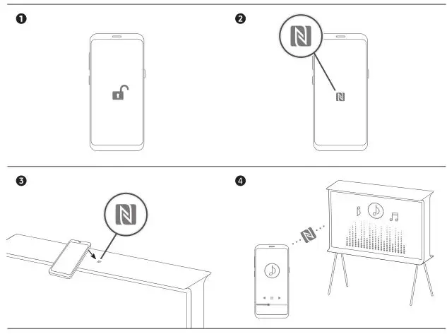 SAMSUNG The Serif 55 inch Class HDR 4K UHD Smart QLED TV - Using the NFC on TV function