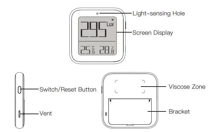 Moes Smart Brightness Thermometer Zigbee Version - Description