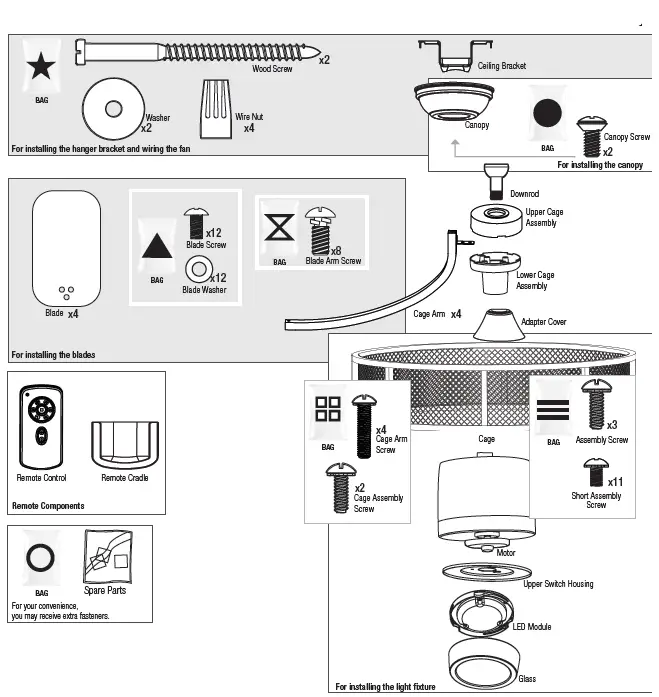 Hunter 50738 Seattle 12-Inch Indoor Ceiling Fan FIG 2