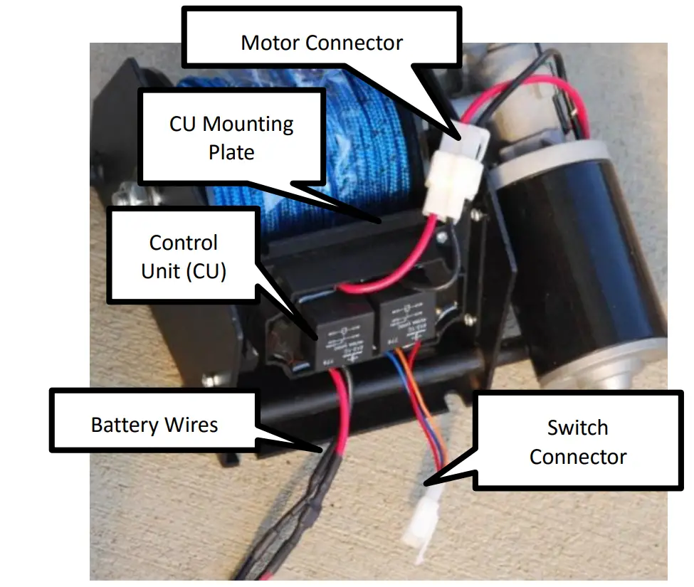 Camco Mfg T10116 Anchor Winch Wireless Remote Control Kit - battery connectors 1