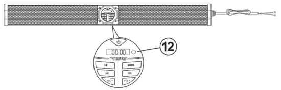 DS18 SB37BT 37 Inch Amplified Marine Sound Bar System with Bluetooth 1200W Peak Power - fig 7