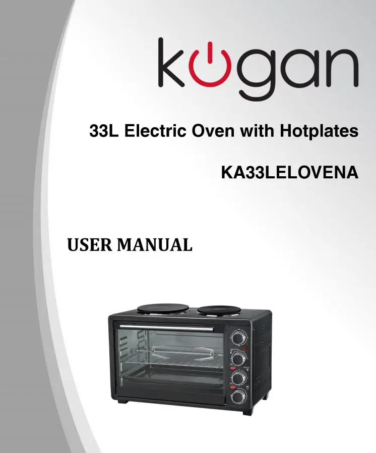 kogan 33L Electric Oven with Hotplates User Manual
