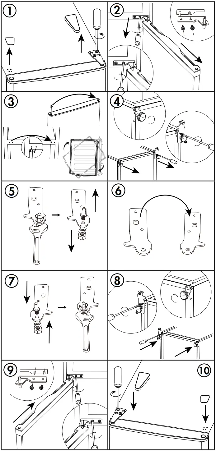 Danby DCR045B1SLDB 4 5 Cu ft Top Mount Compact Refrigerator - DOOR REVERSAL