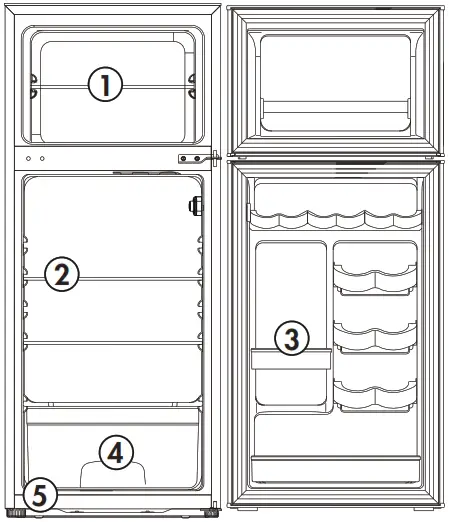 Danby DCR045B1SLDB 4 5 Cu ft Top Mount Compact Refrigerator - FEATURES